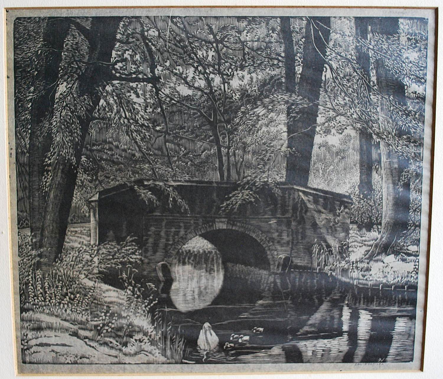 Jan Veringa - "Lente " Overveen - grote houtsnede verkocht voor € 100!