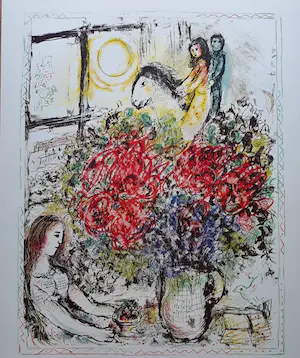 Marc Chagall - Kleurenoffset LA CHEVAUCHEE uit 1974 kopen? Bied vanaf 50!