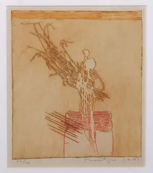 Buy Jan Montyn - Ets, Lot van vier abstracte etsen - Ingelijst? Bid from 150!