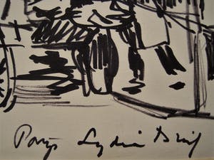 Lydia Duif - Surinaams/Nederlandse Schilderes - ca 1950 - StiftTekening - Parijs - gesigneerd kopen? Bied vanaf 20!