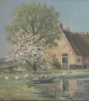Willem J. Pasman - Zomerse boerderij met bloesembomen kopen? Bied vanaf 75!