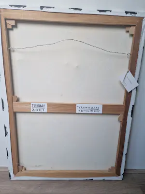 Jacqueline Schäfer - Vrouw aan tafel in geel kopen? Bied vanaf 300!