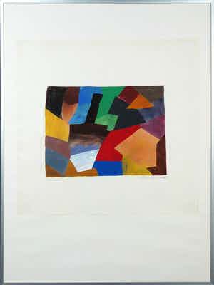 Henri Plaat - Gouache, Zonder titel - Ingelijst verkocht voor € 100!