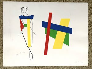 Bob Bonies - & Frans Molenaar: Abstracte compositie - Modeontwerp 2x handgesigneerd 1989 kopen? Bied vanaf 100!