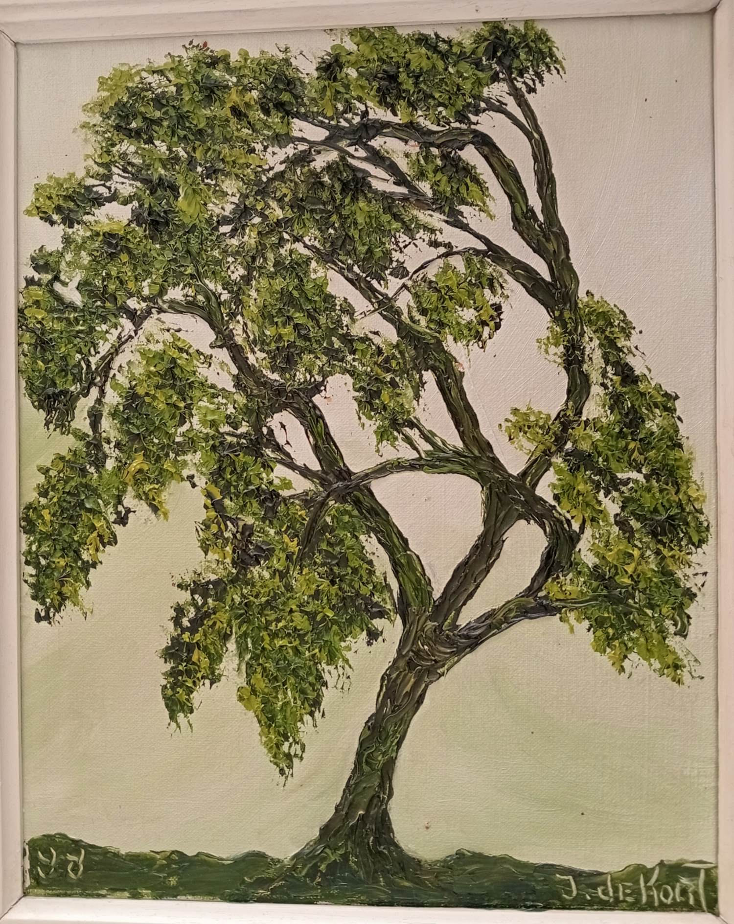 Jan de Kort - Boom - olieverf op doek. verkocht voor € 75!