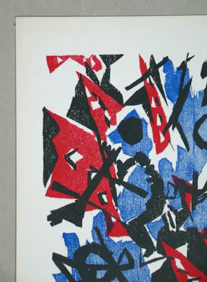 Ernst Wilhelm Nay - Abstracte compositie - 1953 - Houtsnede, gesigneerd en gedateerd kopen? Bied vanaf 250!