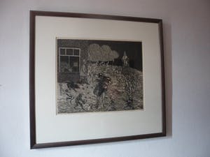 Wim Worm - Ets. Titel, "Palm Pasen", uit 1969. kopen? Bied vanaf 35!