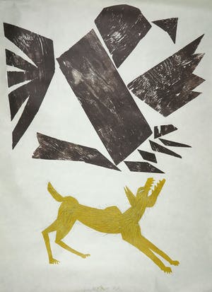 Carel Visser - Houtsnede op geschept papier, Zonder titel (Groot) kopen? Bied vanaf 50!