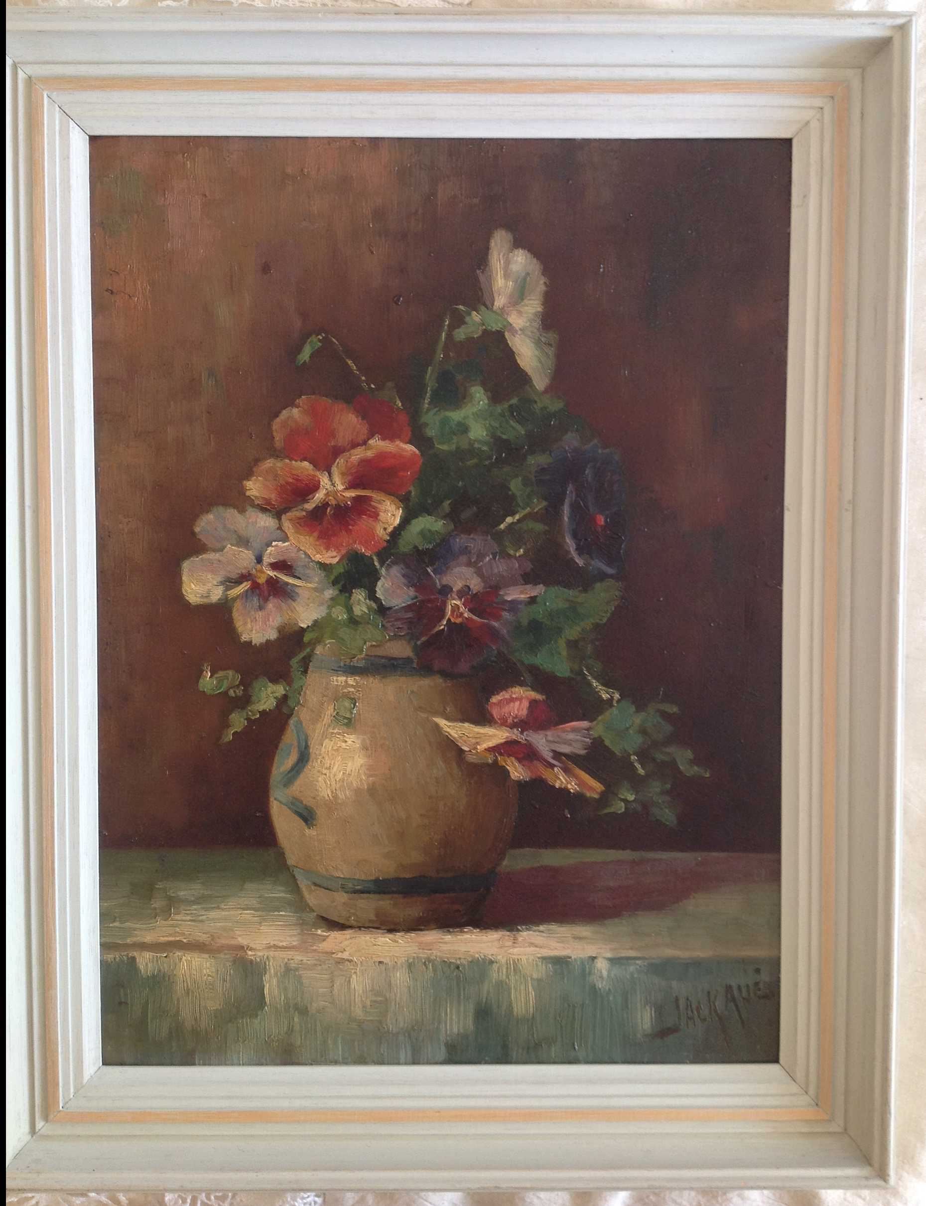 Jack Aue - Bloemstilleven met viooltje  kopen? Bied vanaf 25!