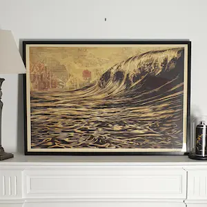 Buy Shepard Fairey - DARK WAVE SIGNED OFFSET LITHOGRAPH? Bid from 1!