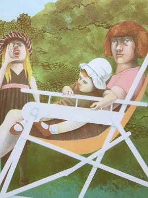 Aat Verhoog - Grote litho ,Moeder met kinderen, gesigneerd en ingelijst kopen? Bied vanaf 65!