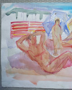 Jan Tullemans - Dagje aan het strand - Vrolijk en groot werk. kopen? Bied vanaf 125!