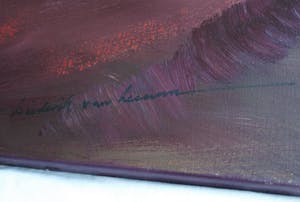 Diederik van Leeuwen - Acrylverf op doek, “Landschap” – gesigneerd - Groot kopen? Bied vanaf 65!