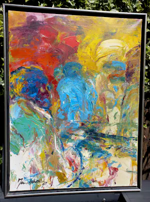 Jan van Lokhorst - Compositie met figuren, olieverf op doek (netjes ingelijst) kopen? Bied vanaf 795!