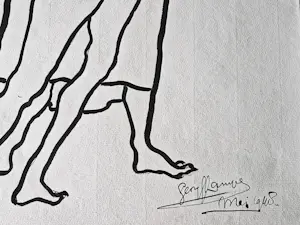 George Lampe - Nieuwe Haagse school - oostindische Inkt "Dans" - gesigneerd kopen? Bied vanaf 38!
