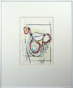 Ruud van der Beele - Gemengde techniek op papier, Z.t. Abstract - Ingelijst kopen? Bied vanaf 1!