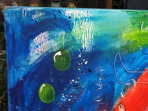Niet of onleesbaar gesigneerd - Olieverf op doek , Zonder titel – spieraam 80 x 120 cm. kopen? Bied vanaf 1!
