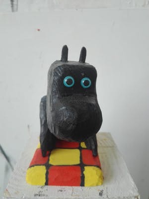 Peter Bastiaanssen - Kleine zittende pup op geblokt kleedje kopen? Bied vanaf 73!