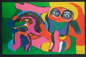Karel Appel - Gesigneerde litho uit de uitgave Ariel 19 / Superpositions - Ingelijst kopen? Bied vanaf 1!