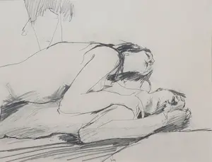 Aart Roos - Potloodtekening, Zonder titel - Ingelijst kopen? Bied vanaf 1!