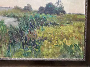 Henk Leurs - Hollands polderlandschap met bootje aan de horizon kopen? Bied vanaf 175!