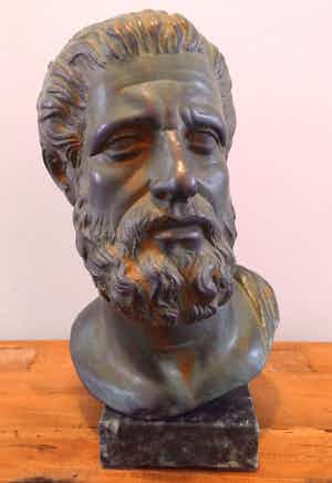 Niet of onleesbaar gesigneerd - Prachtig klassiek mannenhoofd verkocht voor € 1!