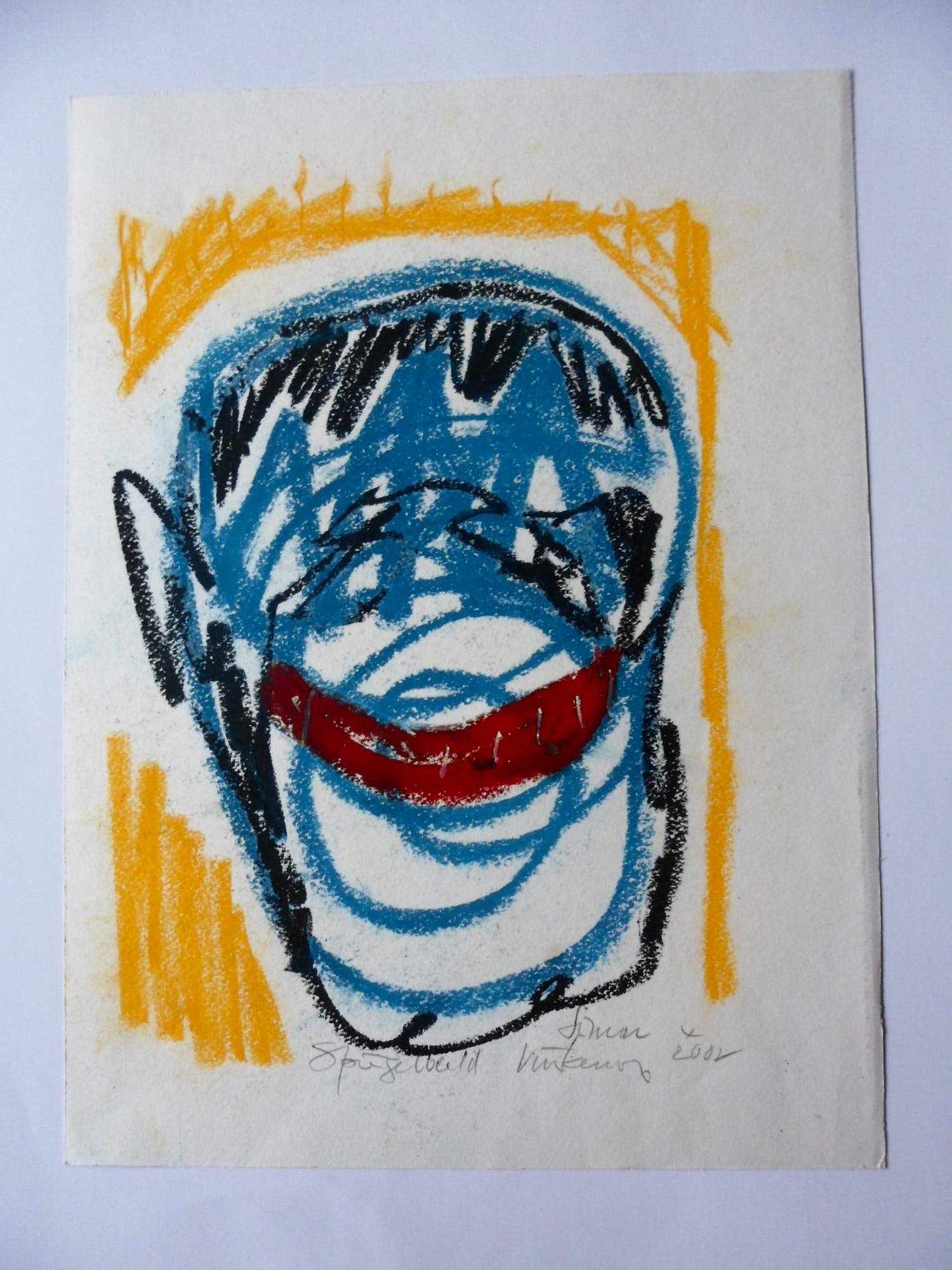 Simon Vinkenoog - Krijttekening: Spiegelbeeld - 2002 kopen? Bied vanaf 120!