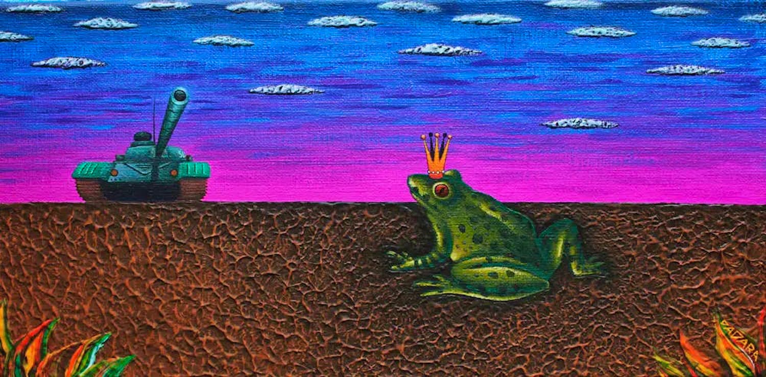 Buy Dadara - acryl op doek: Frog + zeefdruk: Frog? Bid from 1299!