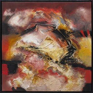 Frans Nicolai - Olieverf op doek, Abstract landschap - Ingelijst kopen? Bied vanaf 100!