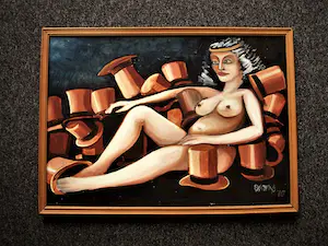 Niet of onleesbaar gesigneerd - Leuk 1975 olieverf op board "liggend vrouwelijk naakt" ges. Banks kopen? Bied vanaf 1!
