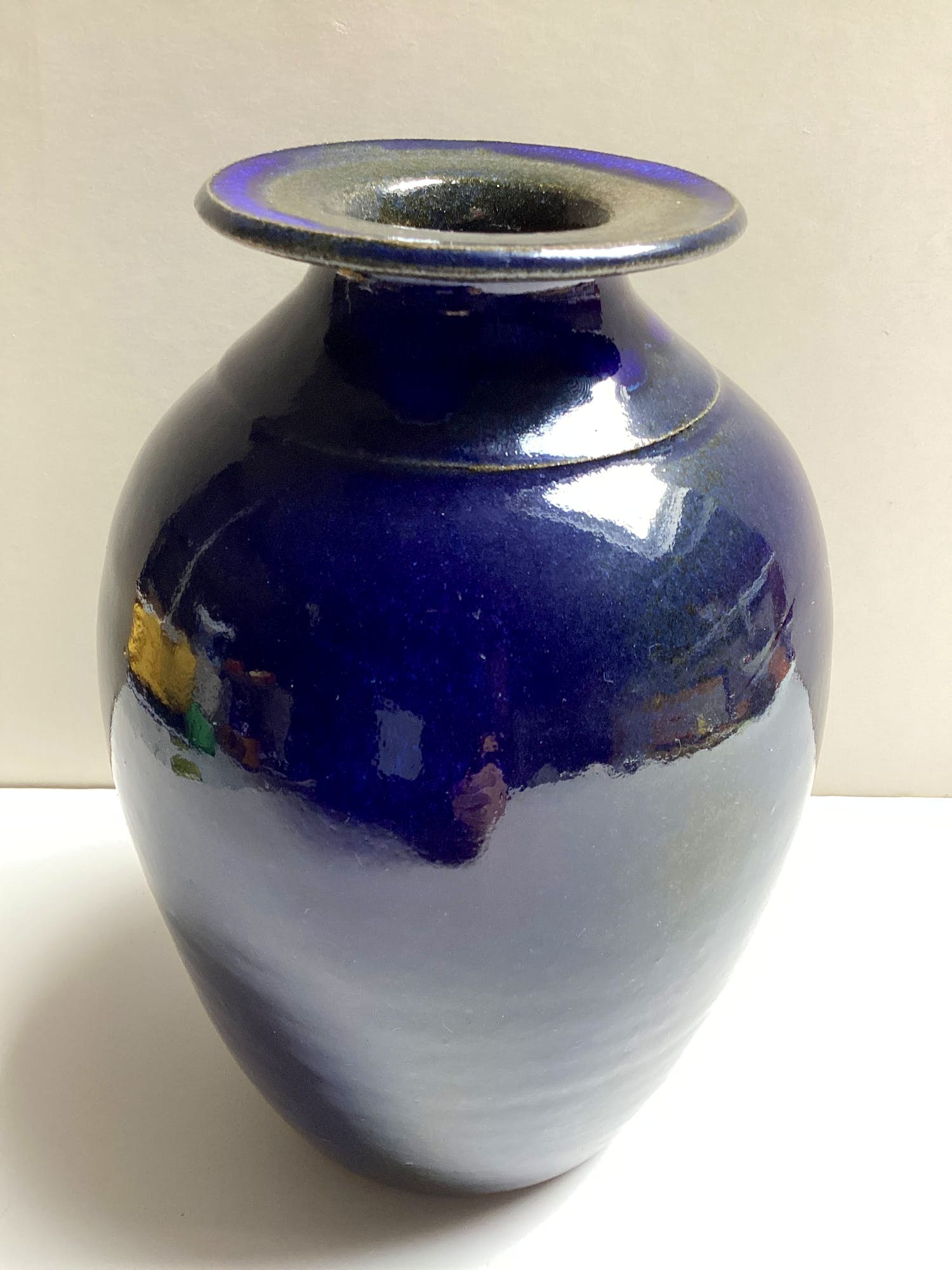 Niet of onleesbaar gesigneerd - Blauw geglazuurde keramiek vaas kopen? Bied vanaf 1!