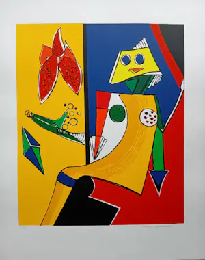 Buy Maartje Wijngaarden - Kleurenzeefdruk ABSTRAKT I Handgesigneerd? Bid from 45!