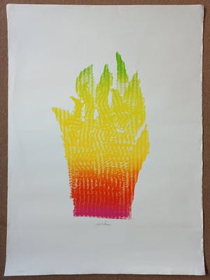 Heinz Mack - Flammenhand, Siebdruck kopen? Bied vanaf 595!