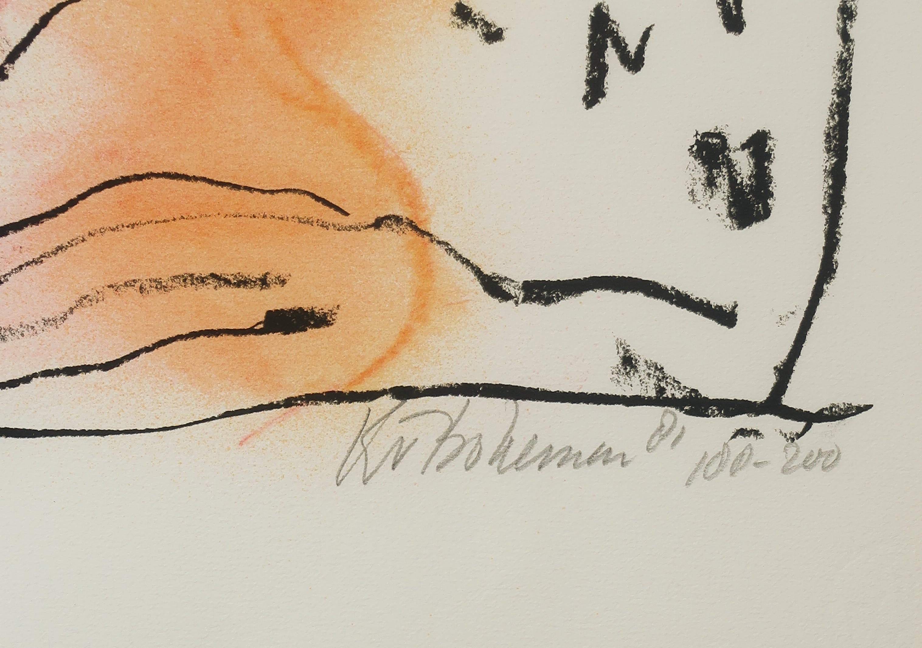 Kees van Bohemen - Litho, Z.T. Vrouw - Ingelijst kopen? Bied vanaf 150!