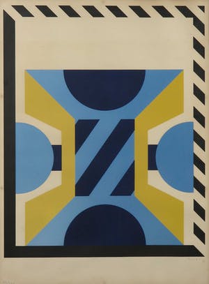 Kumi Sugai - Zeefdruk, Abstracte compositie - Ingelijst kopen? Bied vanaf 80!