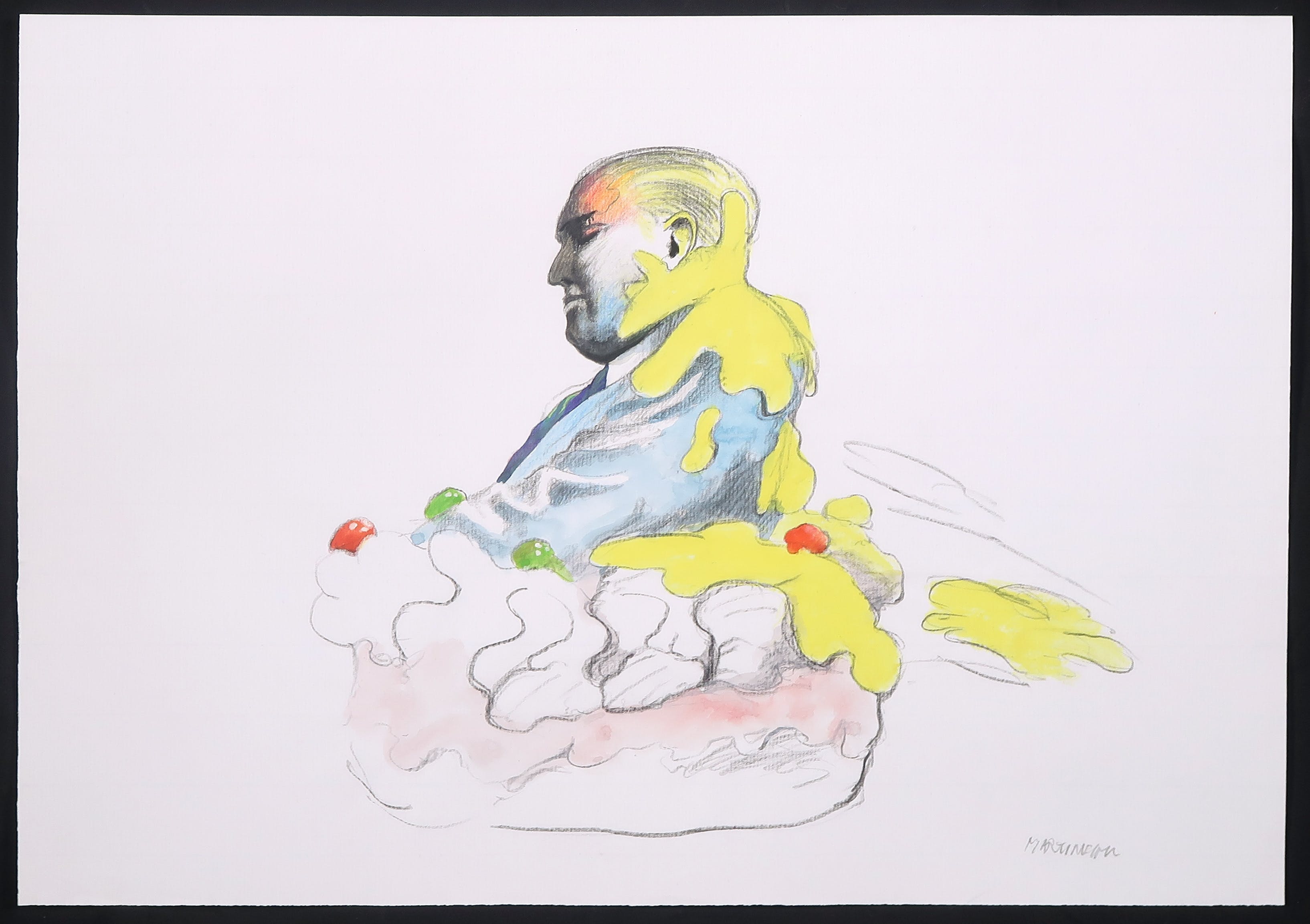 Anton Martineau - Potloodtekening en aquarel, Zonder titel kopen? Bied vanaf 40!