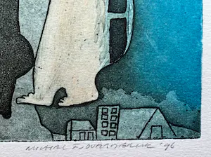 Michel van Overbeeke - handgesigneerde ets | 'Aware - away II' | 1996 kopen? Bied vanaf 75!