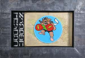 Jan Bollaert - Gemengde techniek op papier, Nose art dog - Ingelijst verkocht voor € 40!