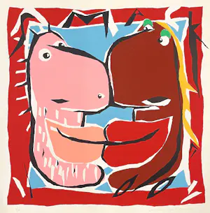 Jeroen Gerlofsma - Set van twee zeefdrukken, De smak & Koe met kalf kopen? Bied vanaf 50!