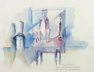 Joe Wols - Lot van drie aquarel- en stifttekeningen, Figuren kopen? Bied vanaf 1!