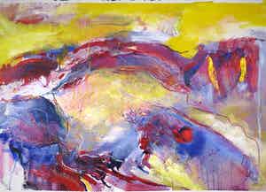 Franscz Witte - Gemengde techniek op papier, Abstract (Groot) verkocht voor € 1!