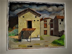 Erna van Mondfrans - Groot Pastel "Na de bui - Frankrijk " gesigneerd kopen? Bied vanaf 10!