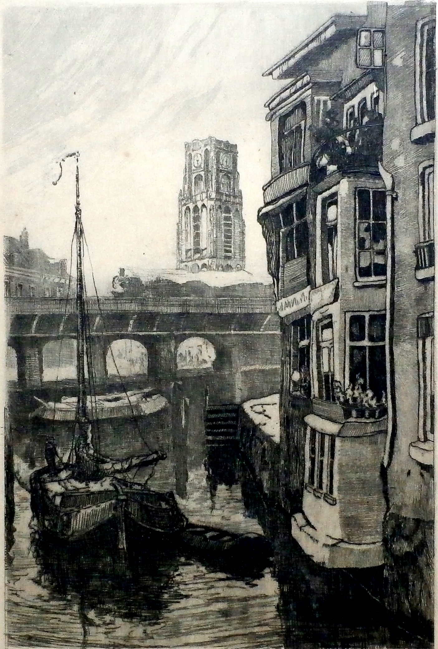 Jan Sirks - ets -  verkocht voor € 40!