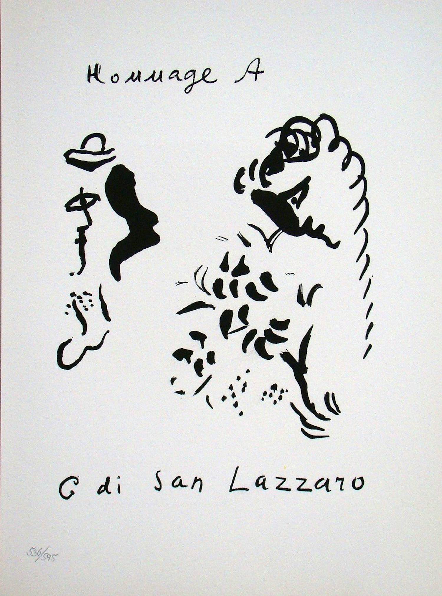 Marc Chagall - Eerbetoon aan San Lazzaro - 1975 - Originele lithografie - Moulot kopen? Bied vanaf 100!