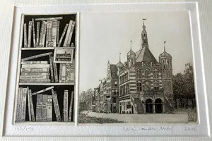Wim van der Meij - Schitterende gesigneerde ets van "De Waag" in Deventer. kopen? Bied vanaf 25!