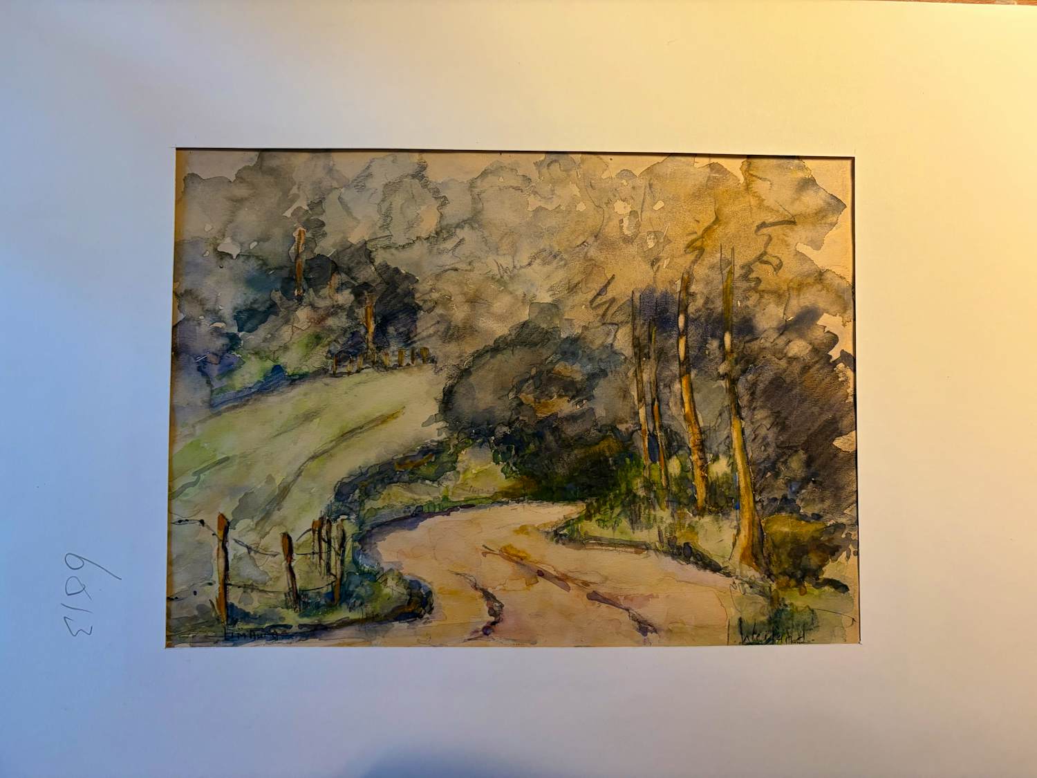 Jaap Weiland - Aquarel, Limburg, De weg naar Slenaken kopen? Bied vanaf 50!
