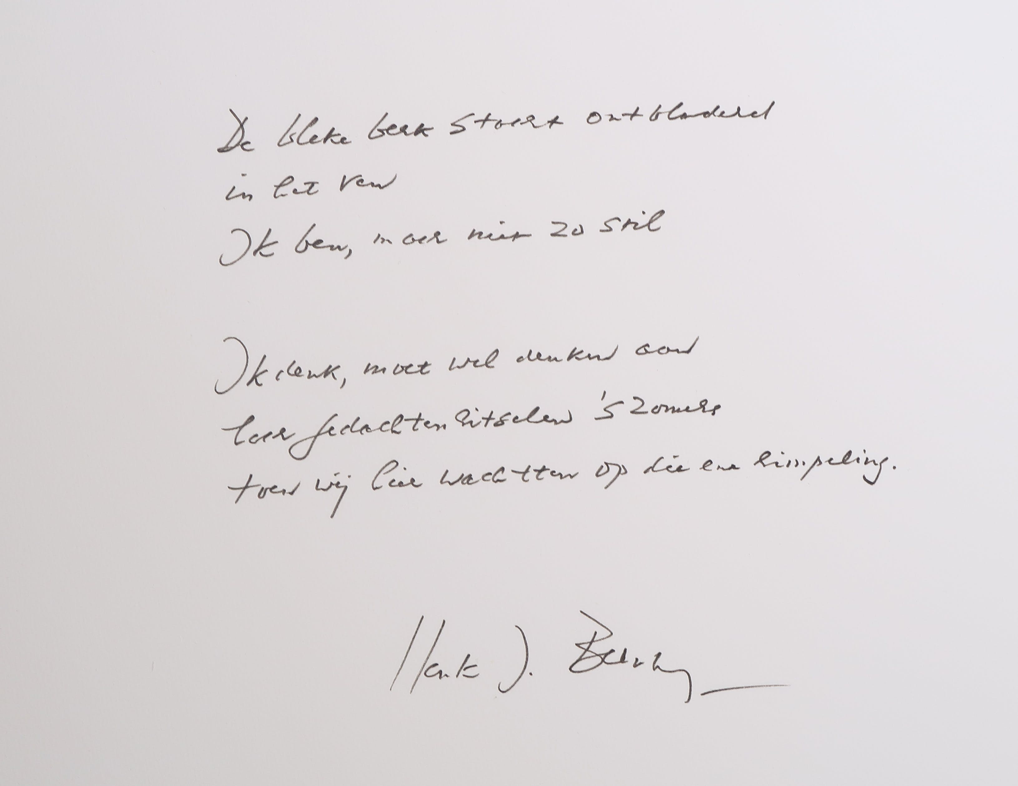 Dick Cassee -  Grafiek Nu & Poëzie - Zeefdruk + gedicht van Henk J. Bernlef kopen? Bied vanaf 20!