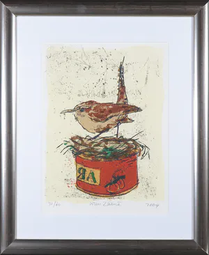 Wim Zurne - Zeefdruk, Vogelnestje - Ingelijst kopen? Bied vanaf 35!