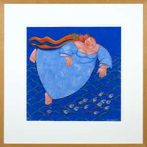 Ada Breedveld - Zeefdruk, Zonder titel 1 - Ingelijst verkocht voor € 35!