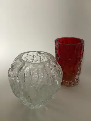 Ingrid Glas - 2 Vintage Boomschors vazen kopen? Bied vanaf 55!